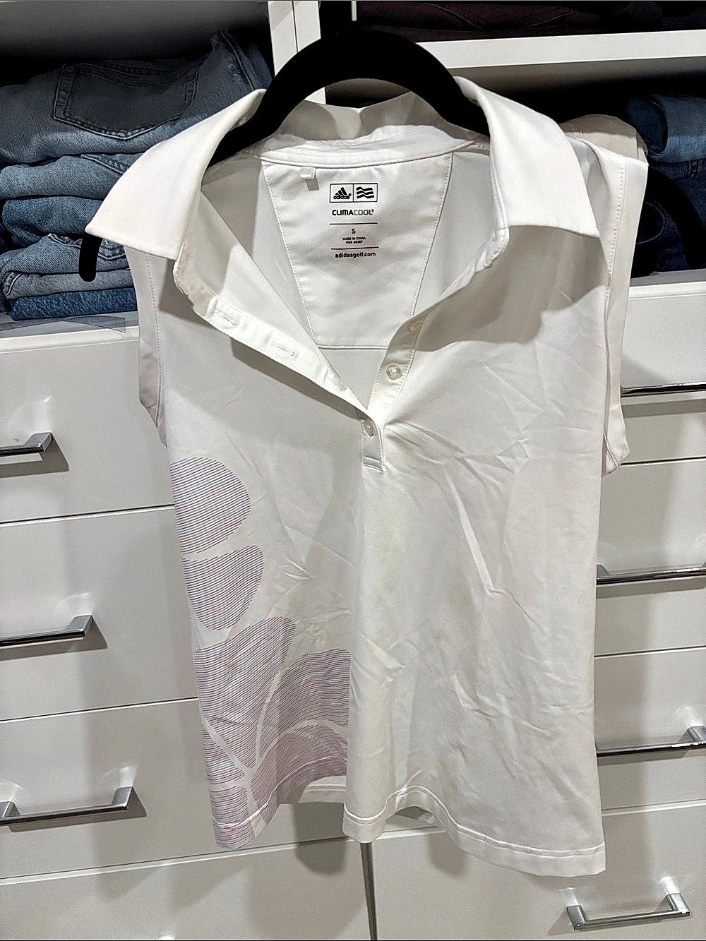 adidas Golf Climacool Sleeveless Polo White Small